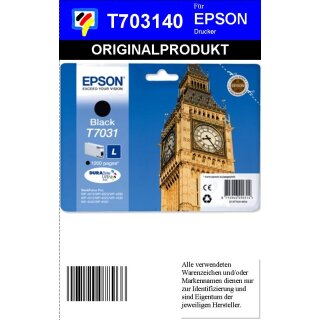 T703140-schwarz- Epson Original Druckertinte mit 24ml Inhalt zum Superangebot