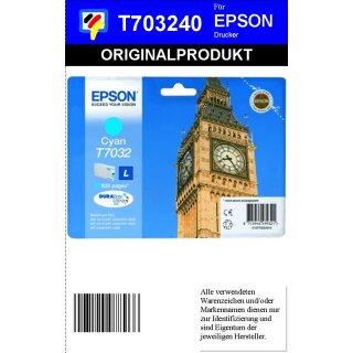 T703240-cyan- Epson Original Druckertinte mit 10ml Inhalt zum Superangebot