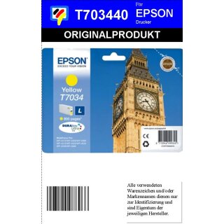 T703440-gelb- Epson Original Druckertinte mit 10ml Inhalt zum Superangebot