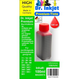 HR56M - magenta - Dr.Inkjet Premium Nachfülltinte in 100ml - 250ml - 500ml - 1000ml Abfüllungen für Ihren HP Drucker