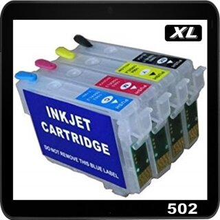 Wiederbefüllbare Druckerpatronen kompatibel zu Epson 502XL mit Auto Reset Chips - IRP368MP