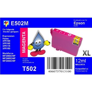 502XL TiDis Tintenpatrone magenta mit 12 ml Inhalt ersetzt T02W34010