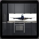 Küchenrückwand / Nischenverkleidung ab 120x50cm (BxH) bis 300x60cm - Motiv: Das Passagierflugzeug