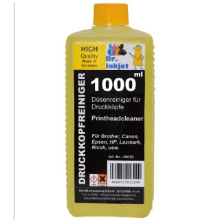 1000ml Düsenreiniger, Druckkopfreiniger von Dr.Inkjet für Druckerpatronen und Druckköpfe