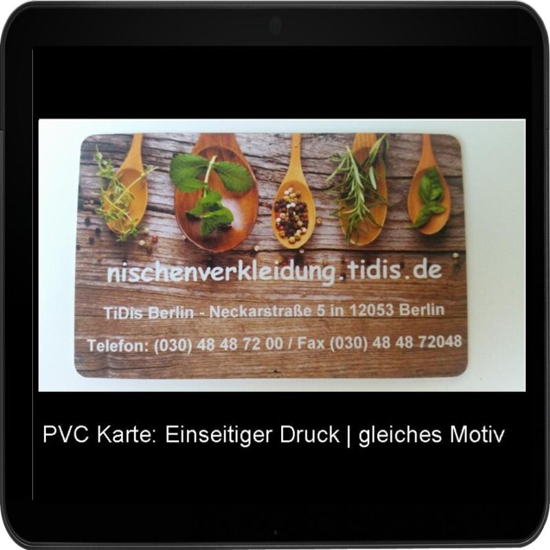 24 Stunden Sofortdruck für PVC Karten - Einseitiger Druck | gleiches