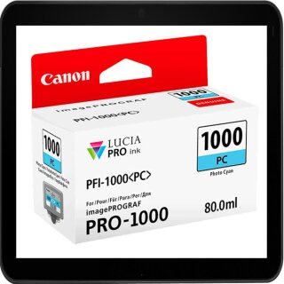 PFI1000PC - Photo Cyan - Canon Druckerpatrone mit 80ml Inhalt für ca. 5140 Seiten Druckleistung nach ISO