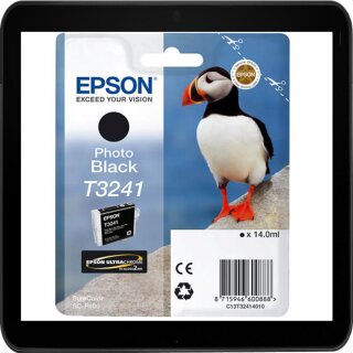 T32414010 Fotoschwarz  Epson Druckerpatrone mit 14ml Inhalt für ca. 980 Seiten Druckleistung