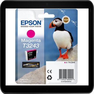 T32434010 Magenta  Epson Druckerpatrone mit 14ml Inhalt für ca. 980 Seiten Druckleistung