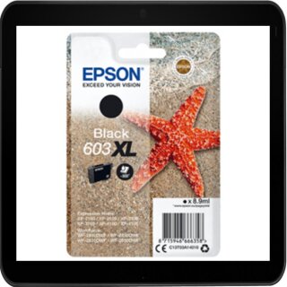 603XL - black - Epson Druckerpatrone mit 8,9ml Inhalt für ca. 500 Seiten Druckleistung nach ISO