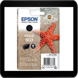 603 - black - Epson Druckerpatrone mit 3,4ml Inhalt für ca. 150 Seiten Druckleistung nach ISO