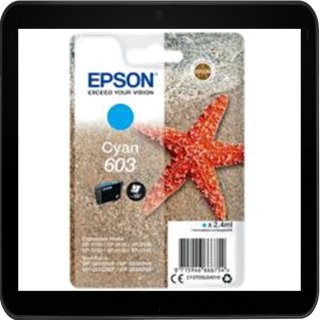 603 - cyan - Epson Druckerpatrone mit 2,4ml Inhalt für ca. 130 Seiten Druckleistung nach ISO
