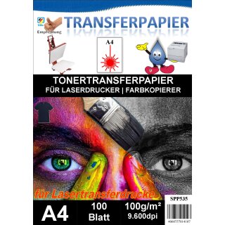 A4 Universal Tonertransferpapier - 100 Blatt für dunkle Textilien