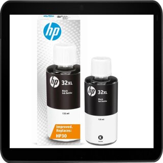 HP32xl 135ml schwarze Original HP Druckertinte / Nachfülltinte mit ca. 6.000 Seiten Druckleistung nach ISO