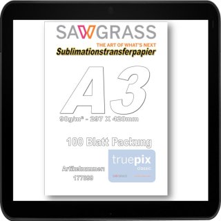 Sawgrass - A3 Truepix Classic Sublimationstransferpapier in 100 Blatt Packung
