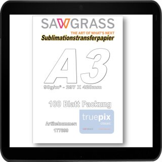 Sawgrass - A3 Truepix Classic Sublimationstransferpapier in 100 Blatt Packung