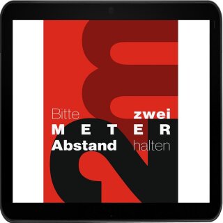 miltex Fußmatte Abstand halten rot, schwarz, weiß 120,0 x 180,0 cm