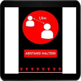 Mercury Fußmatte Abstand halten schwarz, rot 90,0 x 150,0 cm