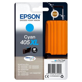 405XL / T05H2 cyan Epson Tintenpatrone mit 14,7ml Pigmentierter Tinte für ca. 1.100 Seiten Druckleistung