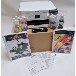 A4 Sublimationsstarterpaket SureColor SC-F100 inkl. Sublimation f.Anfänger + Presszeitenbuch für den gewerblichen Anwender