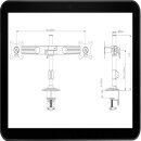 Wandhalterung, Tronje, 2-fach, TC742, Doppel-LCD-Halterung, 38cm-60cm (15"-24") bis 12kg Tragkraft j