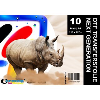 A4 GIC DTF Transferfolie - 10 Blatt Packung - DTF Foil 10 Pieces,