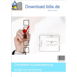 Checkliste Küchenplanung - Anlage zum Kaufvertrag für Planer