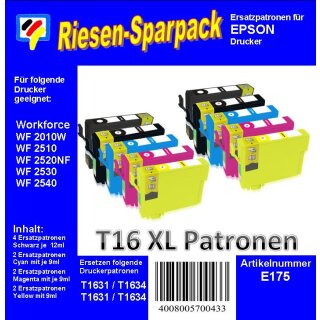 E175 - TiDis Riesensparpack mit 10 Ersatzpatronen - ersetzt T1636XL