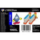 L100CDuo - TiDis XL Ersatzpatronen Doppelpack - cyan-...