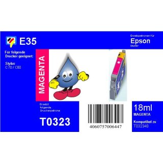 E35 - TiDis Ersatzpatrone - magenta- mit 16ml Inhalt ersetzt T032340