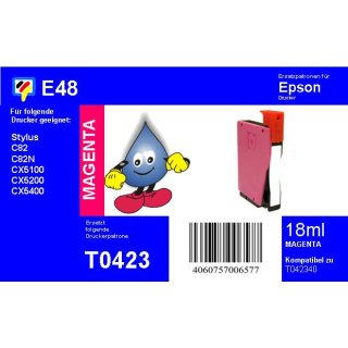E48 - TiDis Ersatzpatrone - magenta- mit 16ml Inhalt ersetzt T042340