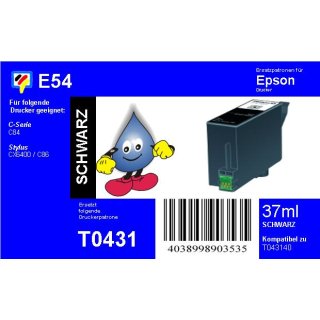 E54 - TiDis Ersatzpatrone - schwarz- mit 37ml Inhalt ersetzt T043140