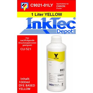 1000ml Yellow  Inktec Nachfülltinte für Canon CLI521 Druckerpatronen