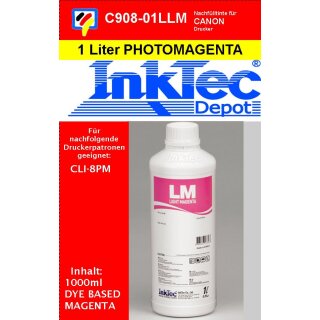 1000ml lightmagenta Inktec Nachfülltinte für Ihren Canon CLI-8PM Patrone