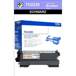 TN-2220 - schwarz - Brother Lasertoner mit 2.600 Seiten Druckleistung nach ISO