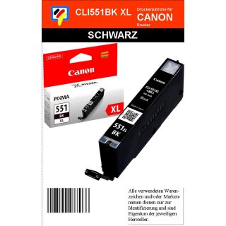 CLI551BKXL - schwarz - Canon Original Druckerpatrone mit  11ml Inhalt -6443B001-