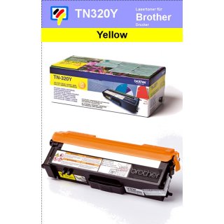 TN-320Y - yellow - Brother Lasertoner mit 1.500 Seiten Druckleistung nach ISO -VERSANDFREIE LIEFERUNG-