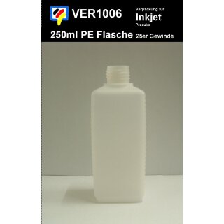 Flasche 250ml PE Flasche mit 25er Gewinde