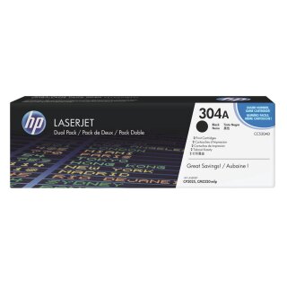 HP304A - CC530AD - schwarz - Original HP Druckkassetten mit 2x 3.500 Seiten Druckleistung nach Iso