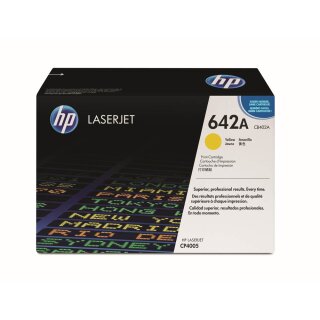 HP642A - CB402A - yellow - Original HP Druckkassette mit 7.500 Seiten Druckleistung nach Iso