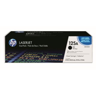 HP125A - CB540AD - schwarz - Original HP Druckkassetten mit 2x  2.200 Seiten Druckleistung nach Iso