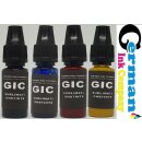 Kleines GIC Starter Multipack - Hitzetransfertinte | Sublimationstinte  4x10ml Flasche - Farbe Black, Cyan, Magenta, Yellow