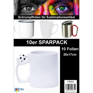 28  x 17cm Schrumpfbeutel im 10er Sparpack für die Sublimation