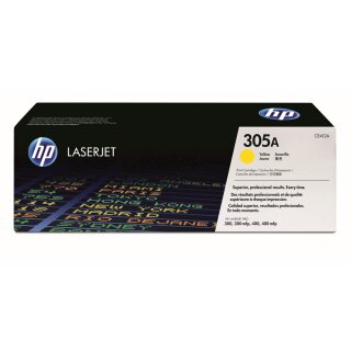 HP305A - CE412A - yellow - Original HP Druckkassette mit 2.600 Seiten Druckleistung nach Iso - HP305