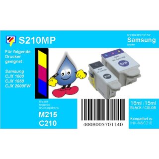 Samsung InkM215 & C210 - schwarz & color - TiDis Multipack mit 2 Patronen