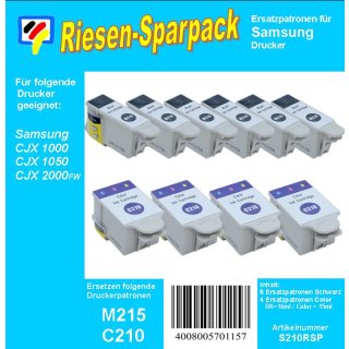 S210RSP - TiDis 10er Riesensparpack für InkM215 & C210 - schwarz & color -