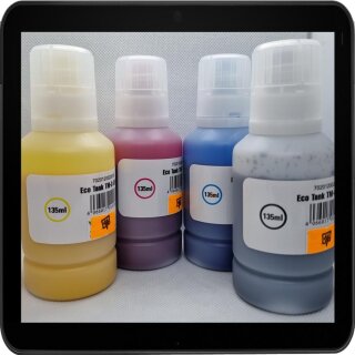 GI-56 Multipack - 4x135ml Pigmentierte TiDis Druckertinte / Nachfülltinte - je 1x B/C/M/Y  für Mafiy GX Serie