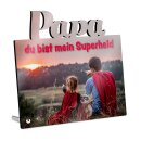 Rahmenloser Fotoaufsteller mit Schriftzug "Papa" für den Sublimationsdruck 180 x 180mm