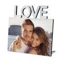 Rahmenloser Fotoaufsteller mit Schriftzug "Love" für den Sublimationsdruck 180 x 180mm