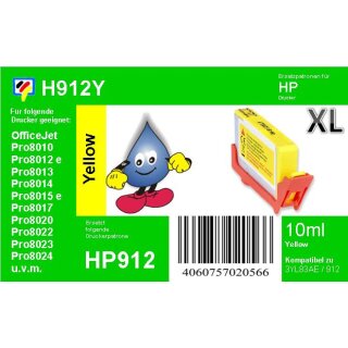 HP912XL - yellow - TiDis Druckerpatrone mit 10ml Inhalt - ersetzt 3YL83AE