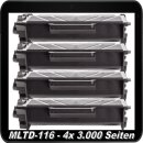 SU820A - TiDis Ersatzlasertoner Multipack mit 4x 3.000 Seiten Druckleistung nach Iso - ersetzt 4x MLTD116